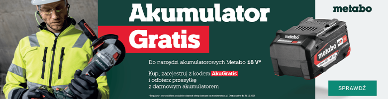 Kup dowolne narzędzie akumulatorowe Metabo 18 V i ciesz się darmowym akumulatorem!