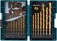 MAKITA Zestaw komplet wierteł do metalu HSS TIN 19 sztuk B-67795 w walizce