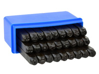 ZNACZNIKI LITERY STEMPLE A-Z oraz znak & 6mm stal węglowa czernione 27 szt.