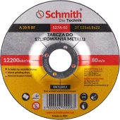 SCHMITH Tarcza do szlifowania metalu 125x6,8 szlifierska wypukła S27A-02