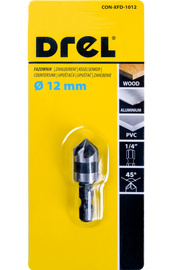 DREL Wiertło pogłębiacz fazownik do drewna metalu 12 mm uchwyt HEX 1/4 1012