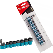 MAKITA Zestaw nasadek udarowych 8-18 9 elementów uchwyt 3/8" B-54651