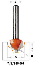 CMT Frez dekoracyjny A fi 19x50,8 mm S=6,35 R=6,4 Z2 RH 865.001.11
