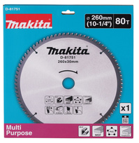 MAKITA Tarcza do cięcia Aluminium MDF PVC 260x30 80Z uniwersalna D-81751