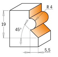 CMT Frez do boazerii paneli ściennych fi 23,8 S12,7 R4,0  Z2 RH 861.601.11