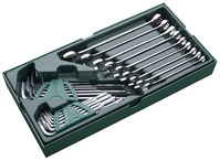 SATA Zestaw 27 kluczy płasko-oczkowych cal. i trzpieniowych metr. ST08034E