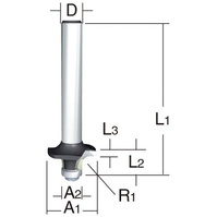 MAKITA Frez do zaokrągleń R2 trzpień 8 mm D-11184 z łożyskiem 16,7mm 12,7