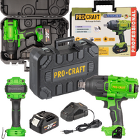 PROCRAFT Klucz udarowy akumulatorowy 3/4" 1600Nm 20V 1x4,0Ah Walizka PWA82