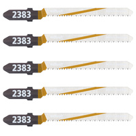 WOLFCRAFT Zestaw brzeszczotów HCS do sklejki, płyt, laminatu 5 szt. 2393000