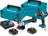 MAKITA Zestaw 18V szlifierka DGA506Z + wkrętarka DHP484Z 2x5,0Ah DLX2210TJ1