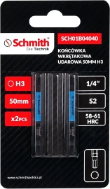 SCHMITH Bit udarowy końcówka Hex imbus H3 50 mm 2 szt. SCH01B04040
