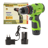 PROCRAFT Wiertarko-wkrętarka akumulatorowa 22Nm 12V 2,0Ah Ładowarka PA12PRO