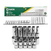 SATA Zestaw 16 kluczy nasadowych 1/2" na listwie 8-24mm ST09520
