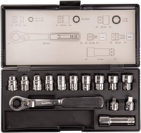 MAKITA Zestaw nasadek przelotowych grzechotka 1/4" 3/8" 14 sztuk B-65595