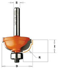 CMT Frez profilowy Cavetto fi 31,7x56,9 mm S6 mm R8 mm Z2 RH 763.080.11