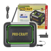 PROCRAFT Radio budowlane głośnik akum. 20V/230V 80W DAB+ BT FM PJS20BB