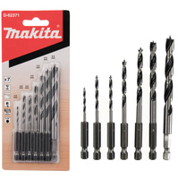 MAKITA Zestaw wierteł do drewna 1/4 7 szt. D-62371