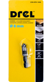 DREL Wiertło pogłębiacz fazownik do drewna metalu 8 mm uchwyt HEX 1/4 1008