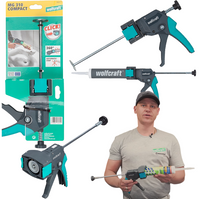 WOLFCRAFT Wyciskacz pistolet do silikonu MG 310 COMPACT 4357000 VIDEO