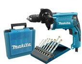 MAKITA Wiertarka udarowa 710W HP1631K + walizka + zestaw wierteł 8el.