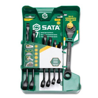SATA Zestaw 7sztuk kluczy płasko-oczkowych z grzechotką 8-17mm CRV ST47530