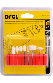 DREL Mini sztyfty polerskie filcowe zestaw 7el. różne kształty CON-ATA-1008