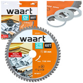 WAART Piła tarcza widiowa do pilarki 216x30 mm 60Z drewno alu metal W23U286