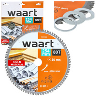 WAART Piła tarcza widiowa do pilarki 254x30 mm 80Z drewno alu metal W23U328