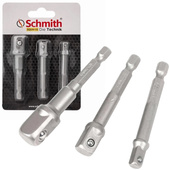 SCHMITH Zestaw uchwytów wkrętarki adapter nasadek 1/4 3/8 1/2 3szt SQUW-01