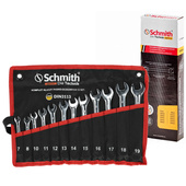 SCHMITH Klucze płasko-oczkowe 7-19 mm zestaw w etui 12 szt. SQKPO-01