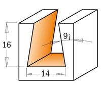 CMT Frez do połączeń jaskółczy ogon 14x60 mm 10 mm Z2 RH 523.140.11