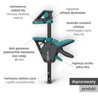 WOLFCRAFT Ścisk jednoręczny PRO ERGO z funkcją rozpierania 915 mm WF3094000