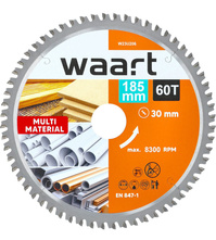 WAART Piła tarcza widiowa do pilarki 185x30 mm 60Z drewno alu metal W23U206