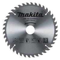 MAKITA Tarcza piła do drewna tnąca 190x30 mm 40 Zębów D-64973