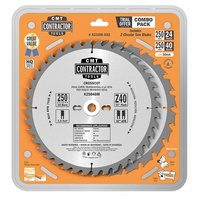 CMT Zestaw 2 pił tarcz do drewna sklejki 250x30 mm 24Z + 40Z K250M-X02