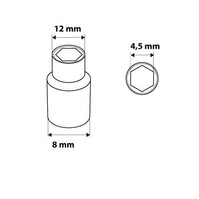 NEO Nasadka sześciokątna 1/4" 4.5 mm 08-443