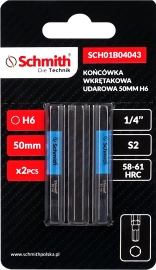 SCHMITH Bit udarowy końcówka Hex imbus H6 50 mm 2 szt. SCH01B04043