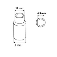 NEO Nasadka sześciokątna długa 1/4" 4.5 mm 08-488