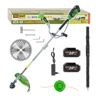 PROCRAFT Kosa podkaszarka akum. 20V 2x4,0Ah uchwyt rowerowy Zestaw ATA-40C