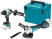 MAKITA Zestaw combo 18V DDF486 + DGA513 korpusy + walizka Makpac DLX2431