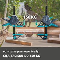 WOLFCRAFT Ścisk jednoręczny PRO ERGO z funkcją rozpierania 700 mm WF3093000