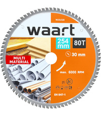 WAART Piła tarcza widiowa do pilarki 254x30 mm 80Z drewno alu metal W23U328