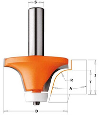CMT Frez trymujący zaokrąglający 50mm trzpień 12mm RH Z2 A=15 966.601.11