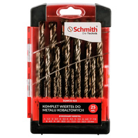 SCHMITH Zestaw wierteł do metalu wiertła kobaltowe 1-13 mm 25 szt SQWCO-022