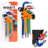 WAART Zestaw kluczy imbusowych imbusy Torx T10-T50 z magnesem 9szt. W32M516