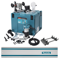 MAKITA Frezarko-wycinarka 710W 6/8 RT0702CX2J Makpac + szyna 1,0m + adapter
