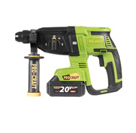 PROCRAFT Młotowiertarka akumulatorowa SDS+ 20V 2x4,0Ah 2,6J 3w1 PHA40