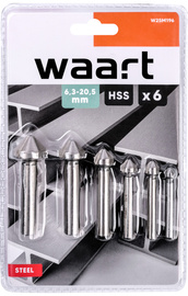 WAART Fazownik pogłębiacz stożkowy do metalu 6 szt. 6,3 - 20,5 mm W25M196