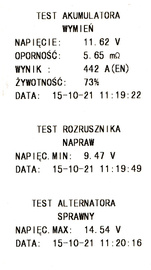 IDEAL Cyfrowy tester akumulatorów z drukarką 12V 50-1400 CCA BDT4000