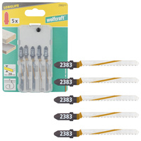WOLFCRAFT Zestaw brzeszczotów HCS do sklejki, płyt, laminatu 5 szt. 2393000